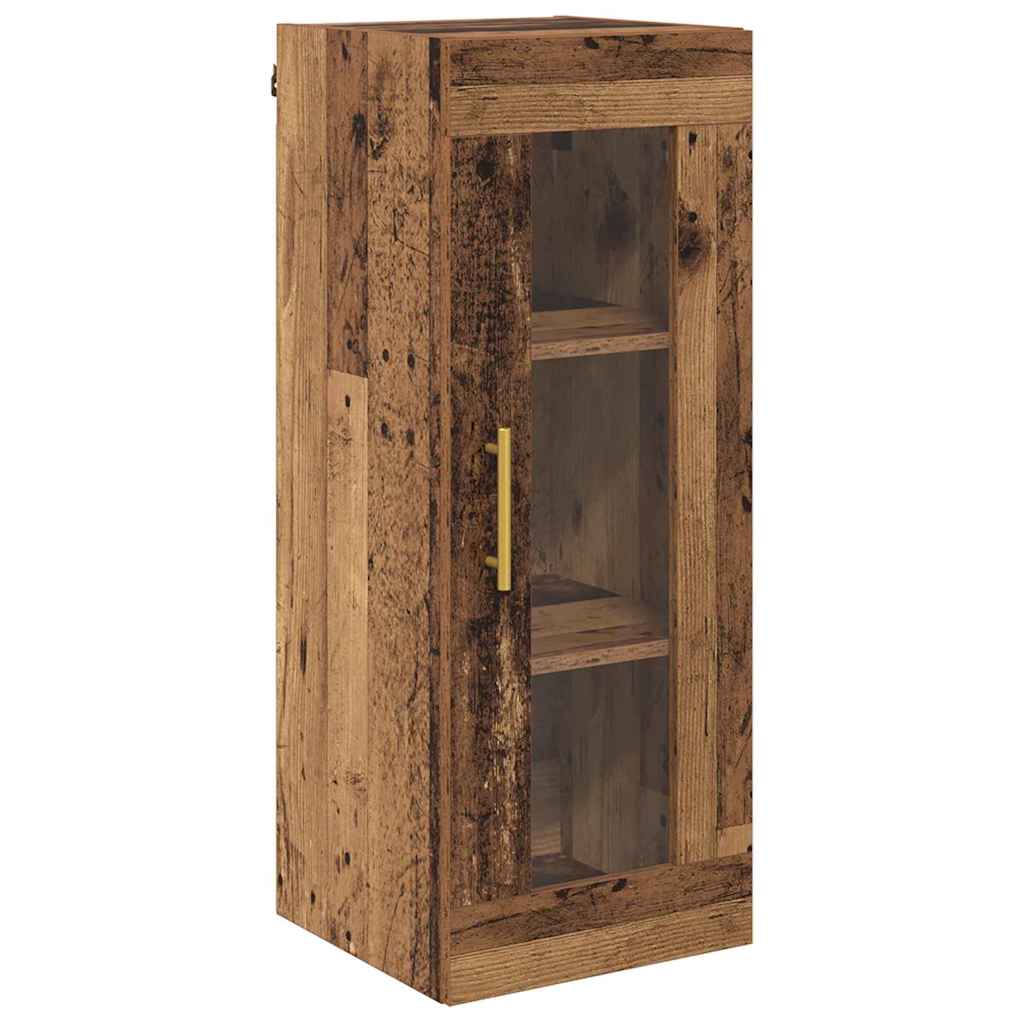 Hoge kast 2 pcs Oud Hout Glas is nu te koop bij PeponiXL, paradijselijk wonen!