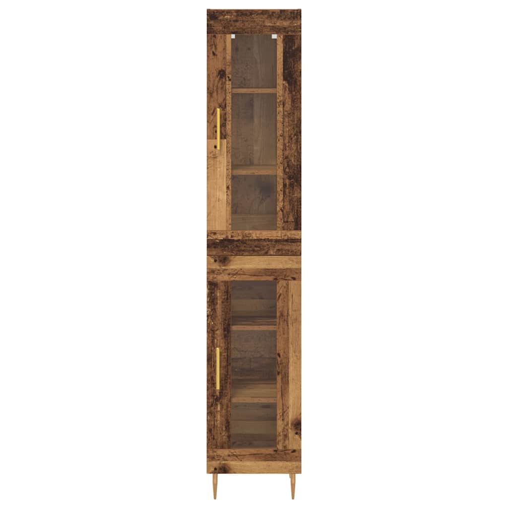 Hoge kast 2 pcs Oud Hout Glas is nu te koop bij PeponiXL, paradijselijk wonen!