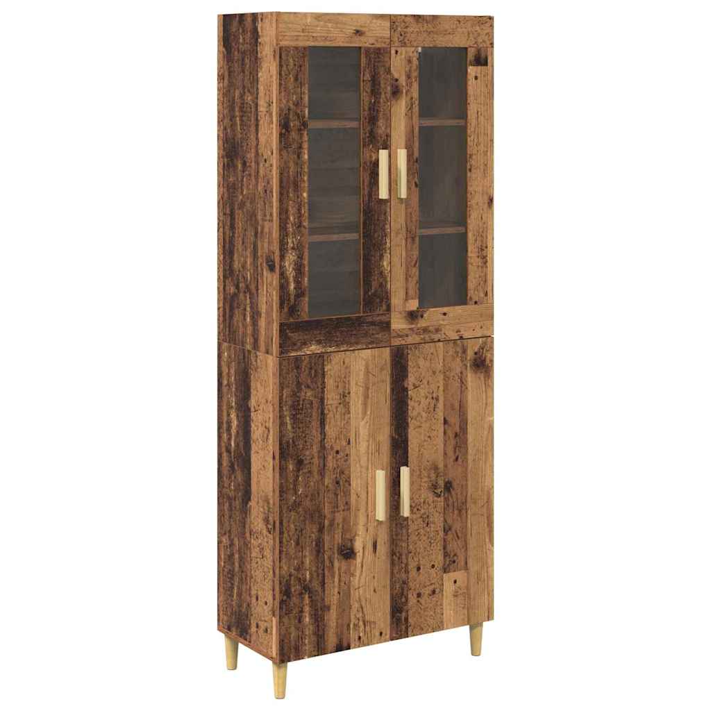Hoge kast Oud Hout 69,5 x 34 x 180 cm Geengineerd Hout en Glas is nu te koop bij PeponiXL, paradijselijk wonen!