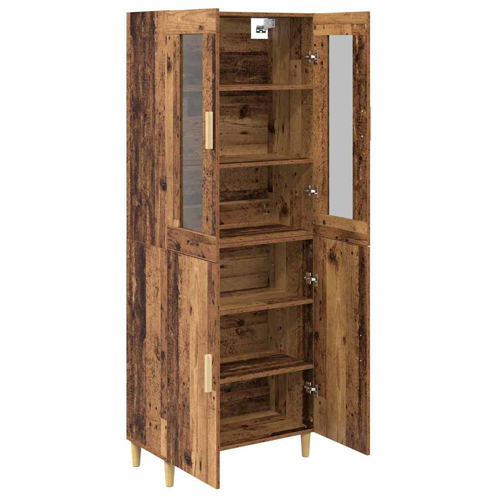Hoge kast Oud Hout 69,5 x 34 x 180 cm Geengineerd Hout en Glas is nu te koop bij PeponiXL, paradijselijk wonen!