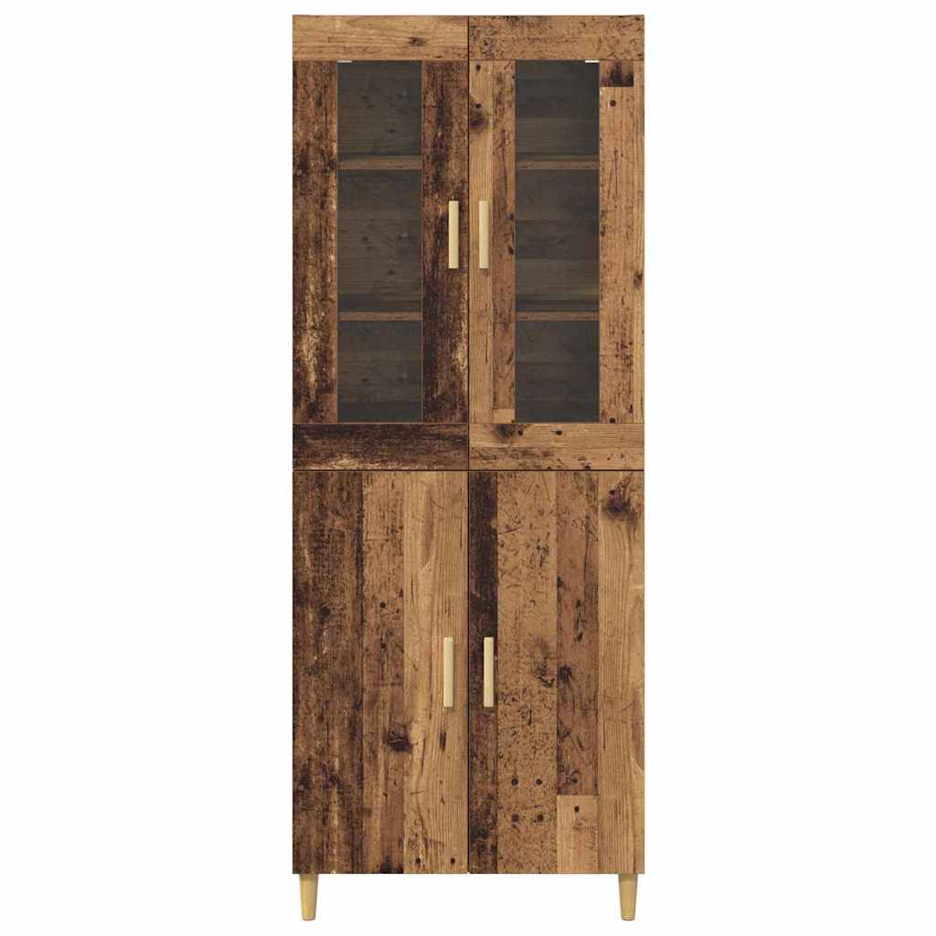 Hoge kast Oud Hout 69,5 x 34 x 180 cm Geengineerd Hout en Glas is nu te koop bij PeponiXL, paradijselijk wonen!