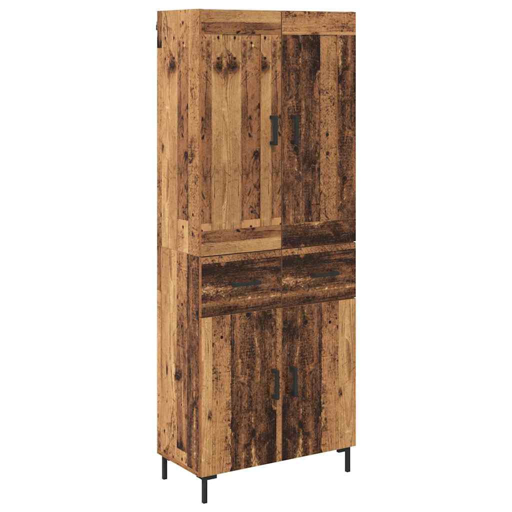 Hoge kast met lade 2 pcs Oud Hout Bewerkt hout is nu te koop bij PeponiXL, paradijselijk wonen!