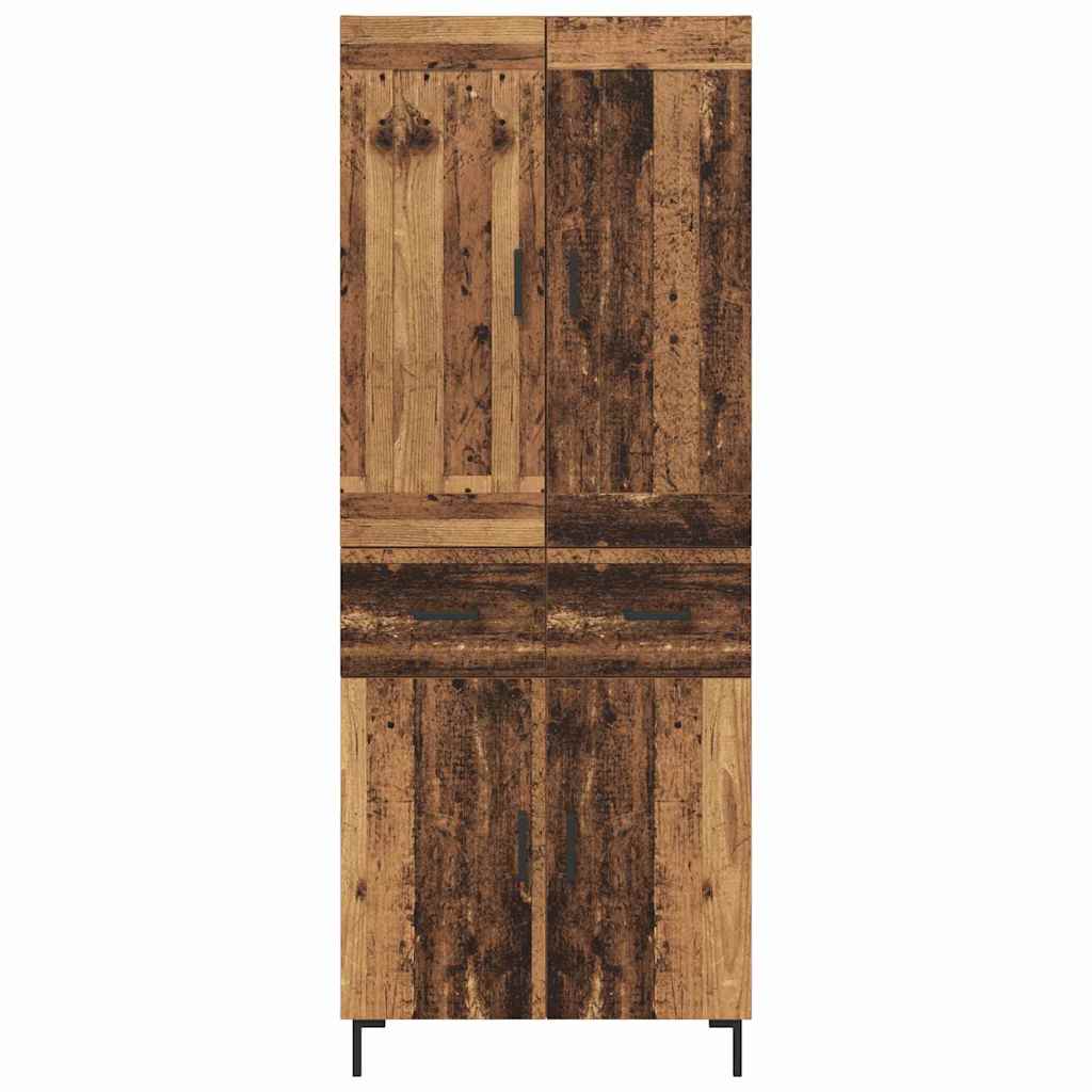 Hoge kast met lade 2 pcs Oud Hout Bewerkt hout is nu te koop bij PeponiXL, paradijselijk wonen!
