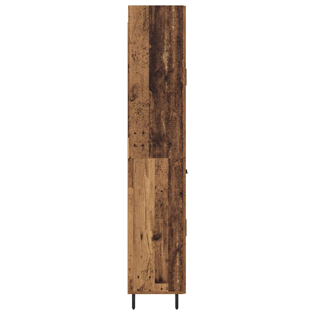Hoge kast met lade 2 pcs Oud Hout Geengineerd Hout en Glas is nu te koop bij PeponiXL, paradijselijk wonen!