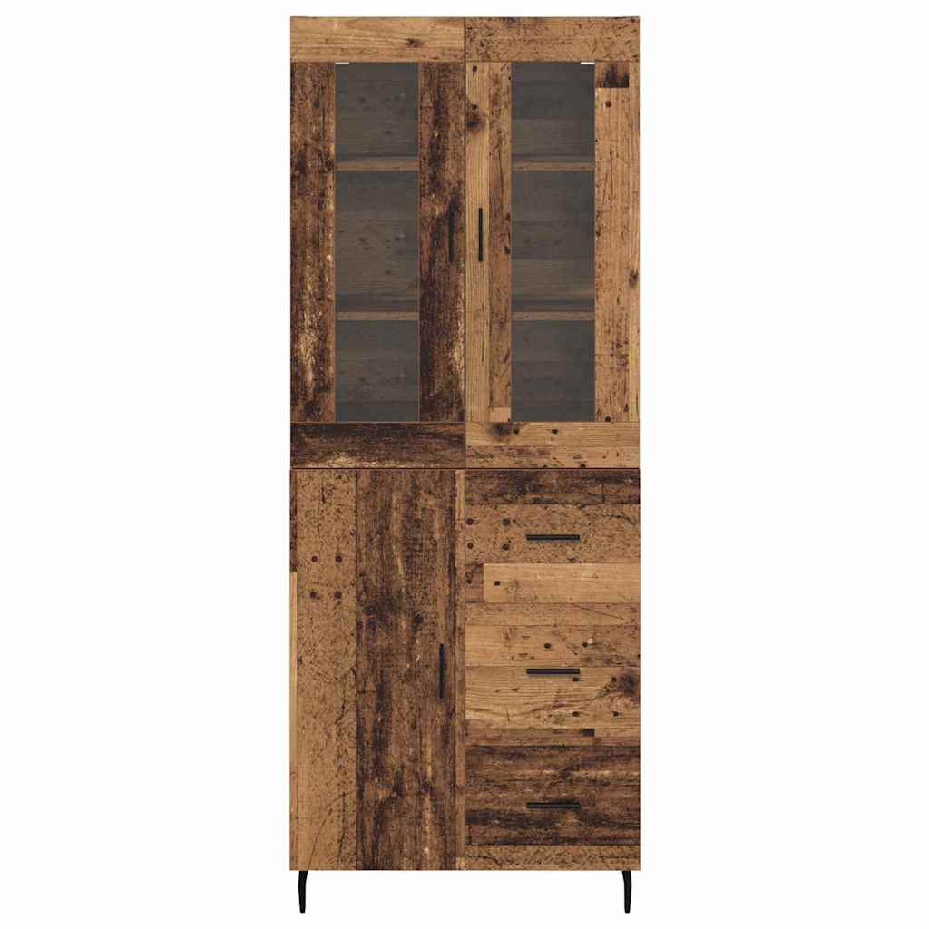 Hoge kast met lade 2 pcs Oud Hout Bewerkt hout is nu te koop bij PeponiXL, paradijselijk wonen!