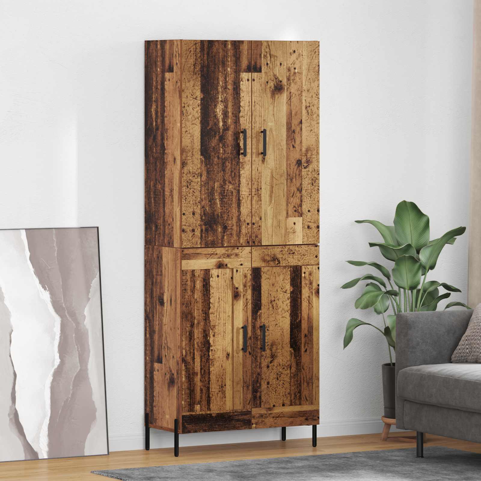 Highboard Oud Hout 69,5 x 34 x 180 cm Bewerkt hout is nu te koop bij PeponiXL, paradijselijk wonen!