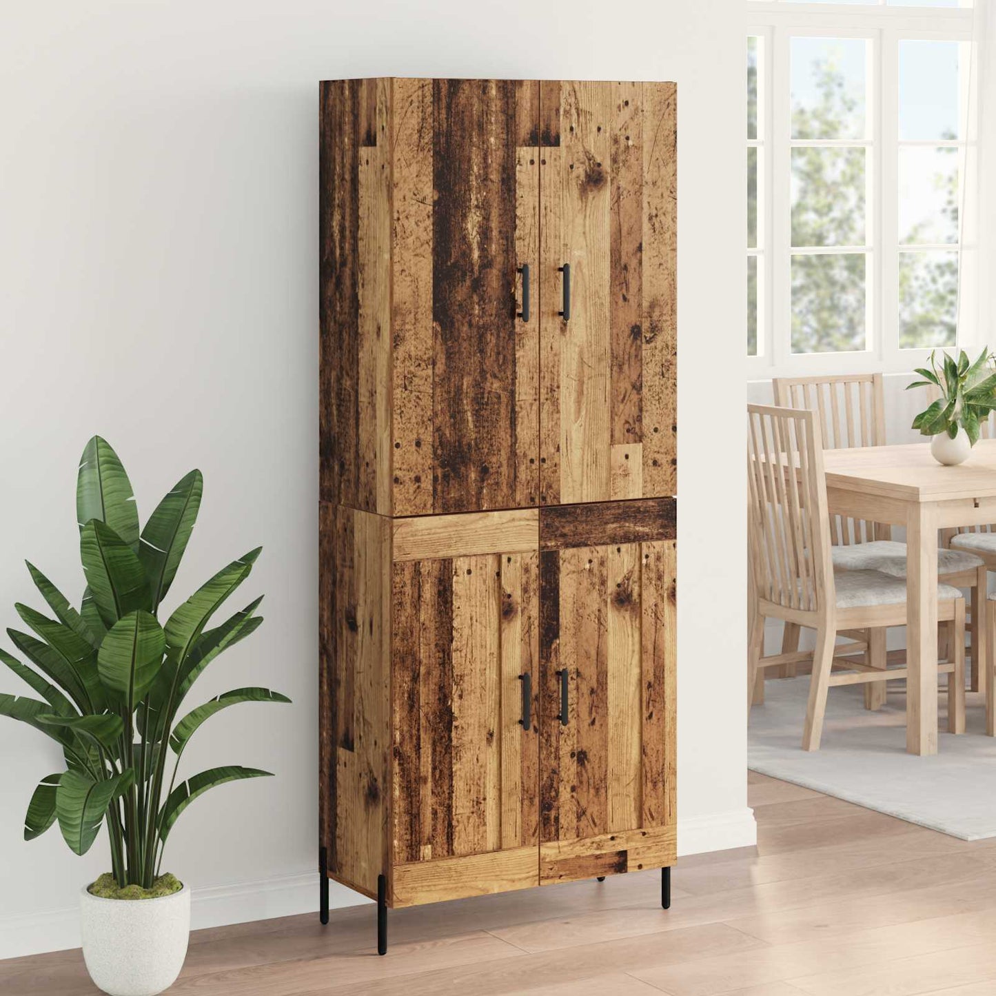 Highboard Oud Hout 69,5 x 34 x 180 cm Bewerkt hout is nu te koop bij PeponiXL, paradijselijk wonen!