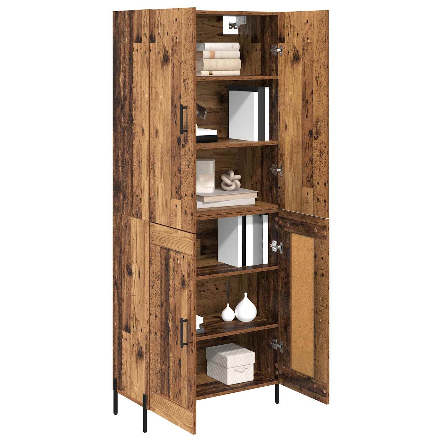 Highboard Oud Hout 69,5 x 34 x 180 cm Bewerkt hout is nu te koop bij PeponiXL, paradijselijk wonen!