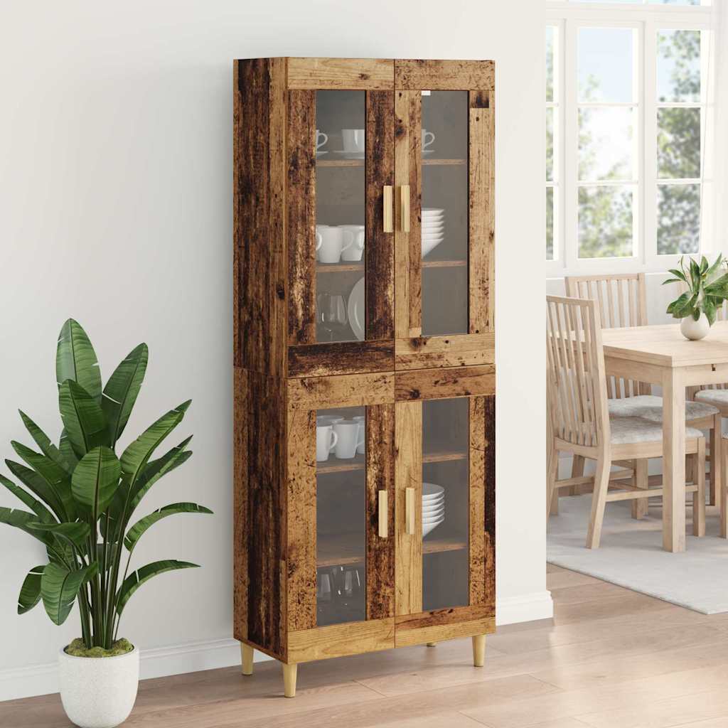 Hoge kast Oud Hout 69,5 x 34 x 180 cm Bewerkt hout is nu te koop bij PeponiXL, paradijselijk wonen!