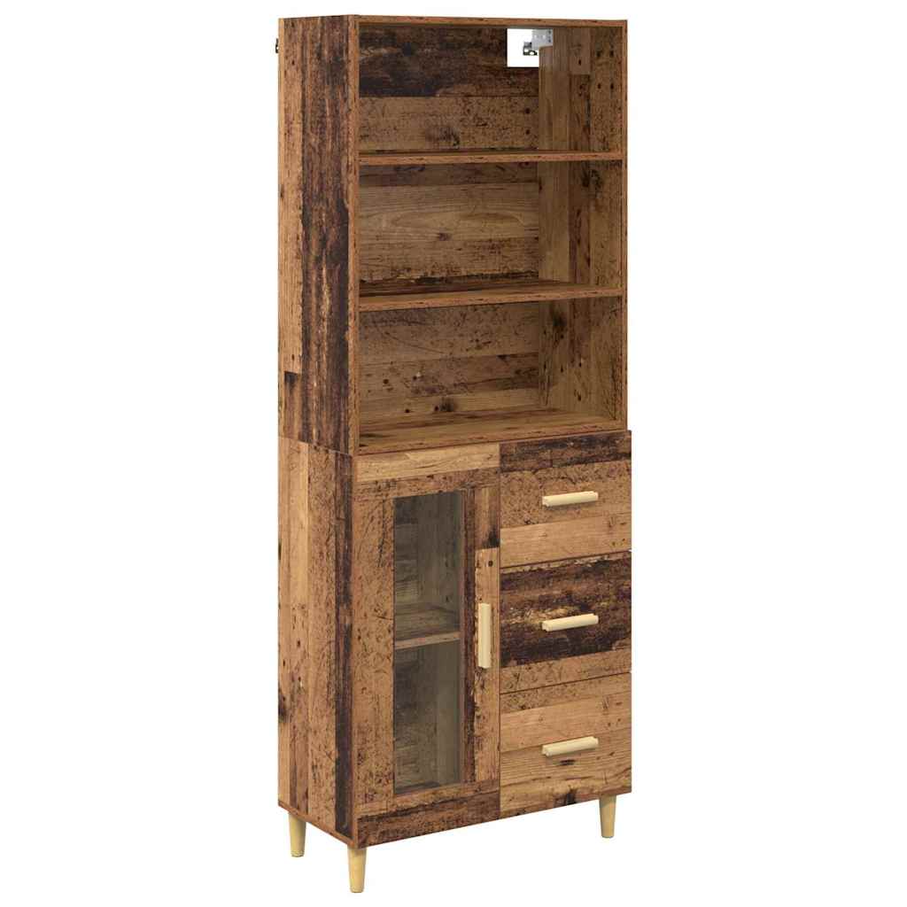 Hoge kast met lade Oud Hout 69,5 x 34 x 180 cm Bewerkt hout is nu te koop bij PeponiXL, paradijselijk wonen!