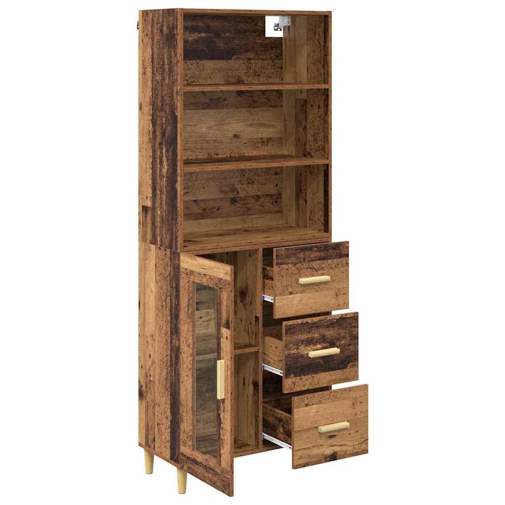 Hoge kast met lade Oud Hout 69,5 x 34 x 180 cm Bewerkt hout is nu te koop bij PeponiXL, paradijselijk wonen!