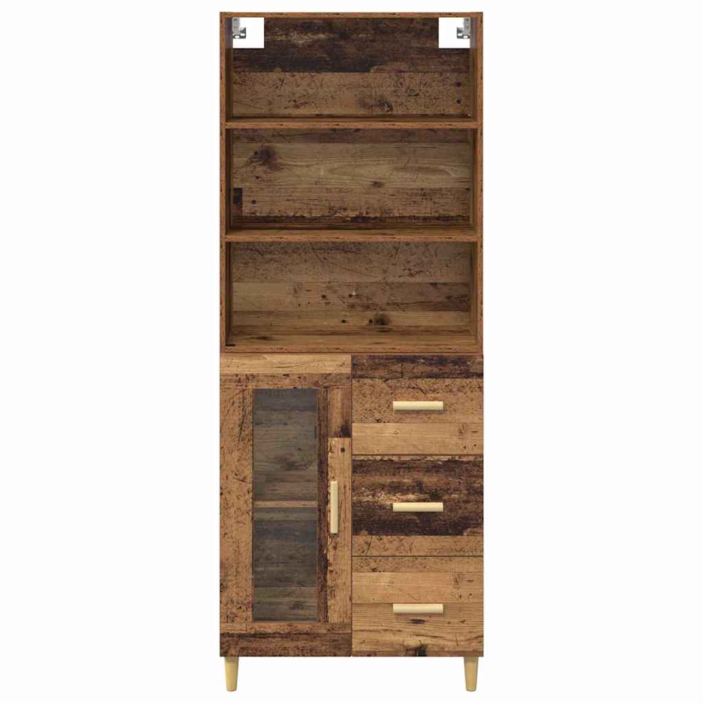 Hoge kast met lade Oud Hout 69,5 x 34 x 180 cm Bewerkt hout is nu te koop bij PeponiXL, paradijselijk wonen!