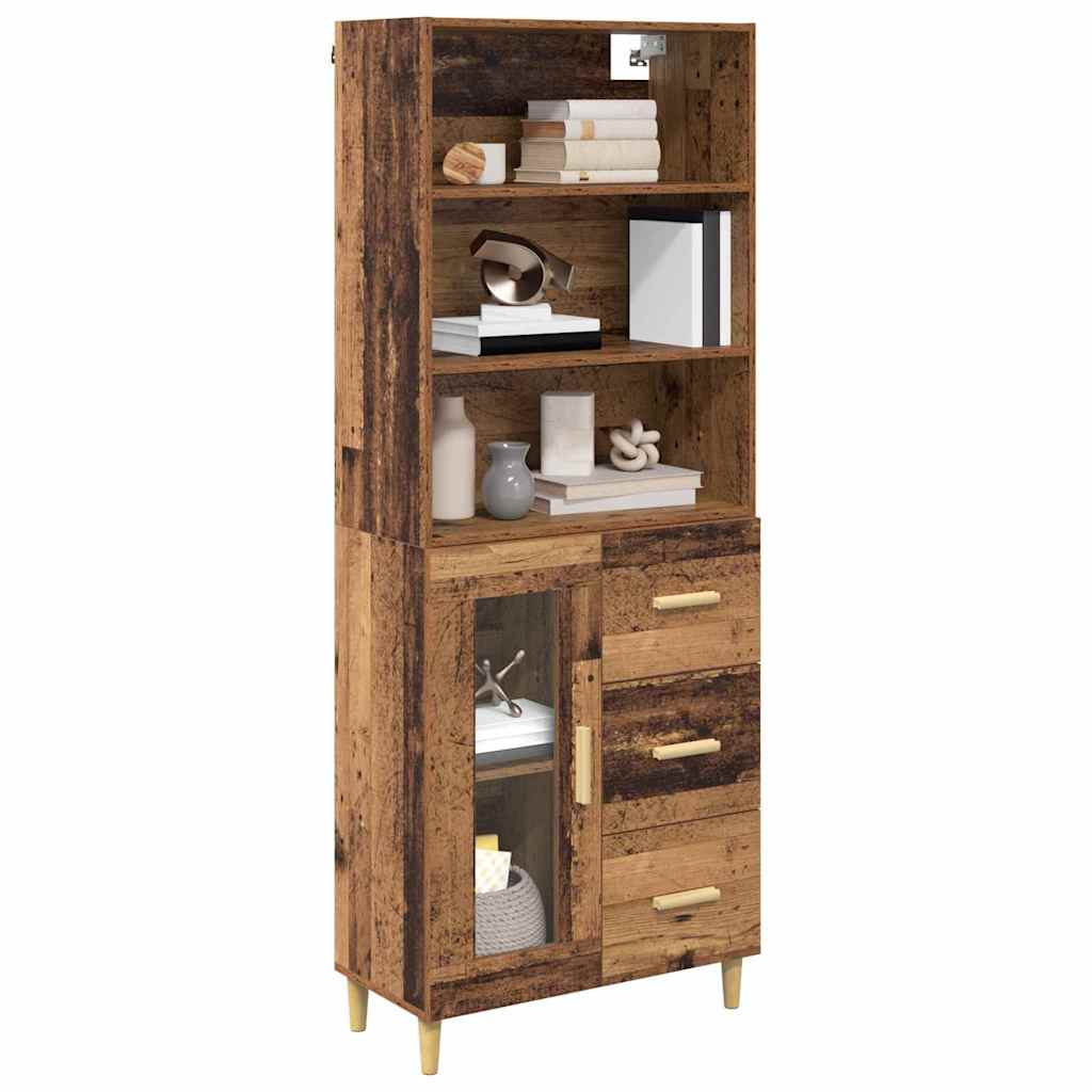 Hoge kast met lade Oud Hout 69,5 x 34 x 180 cm Bewerkt hout is nu te koop bij PeponiXL, paradijselijk wonen!