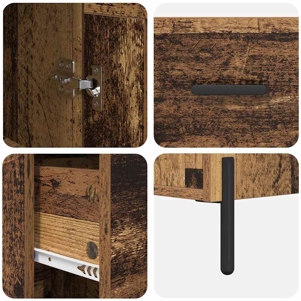 Highboard met lade Oud Hout 34,5 x 34 x 180 cm Bewerkt hout is nu te koop bij PeponiXL, paradijselijk wonen!