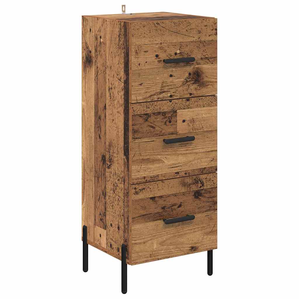 Highboard met lade Oud Hout 34,5 x 34 x 180 cm Bewerkt hout is nu te koop bij PeponiXL, paradijselijk wonen!