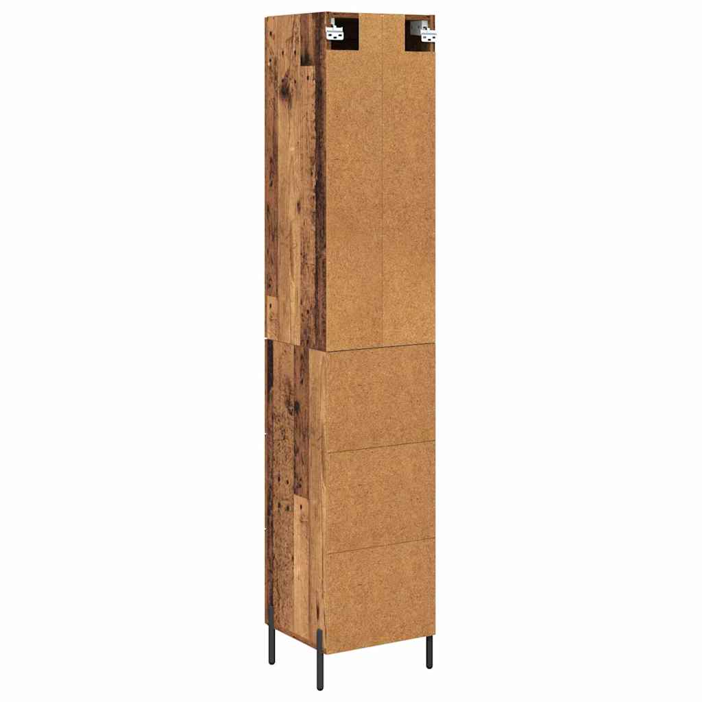 Highboard met lade Oud Hout 34,5 x 34 x 180 cm Bewerkt hout is nu te koop bij PeponiXL, paradijselijk wonen!