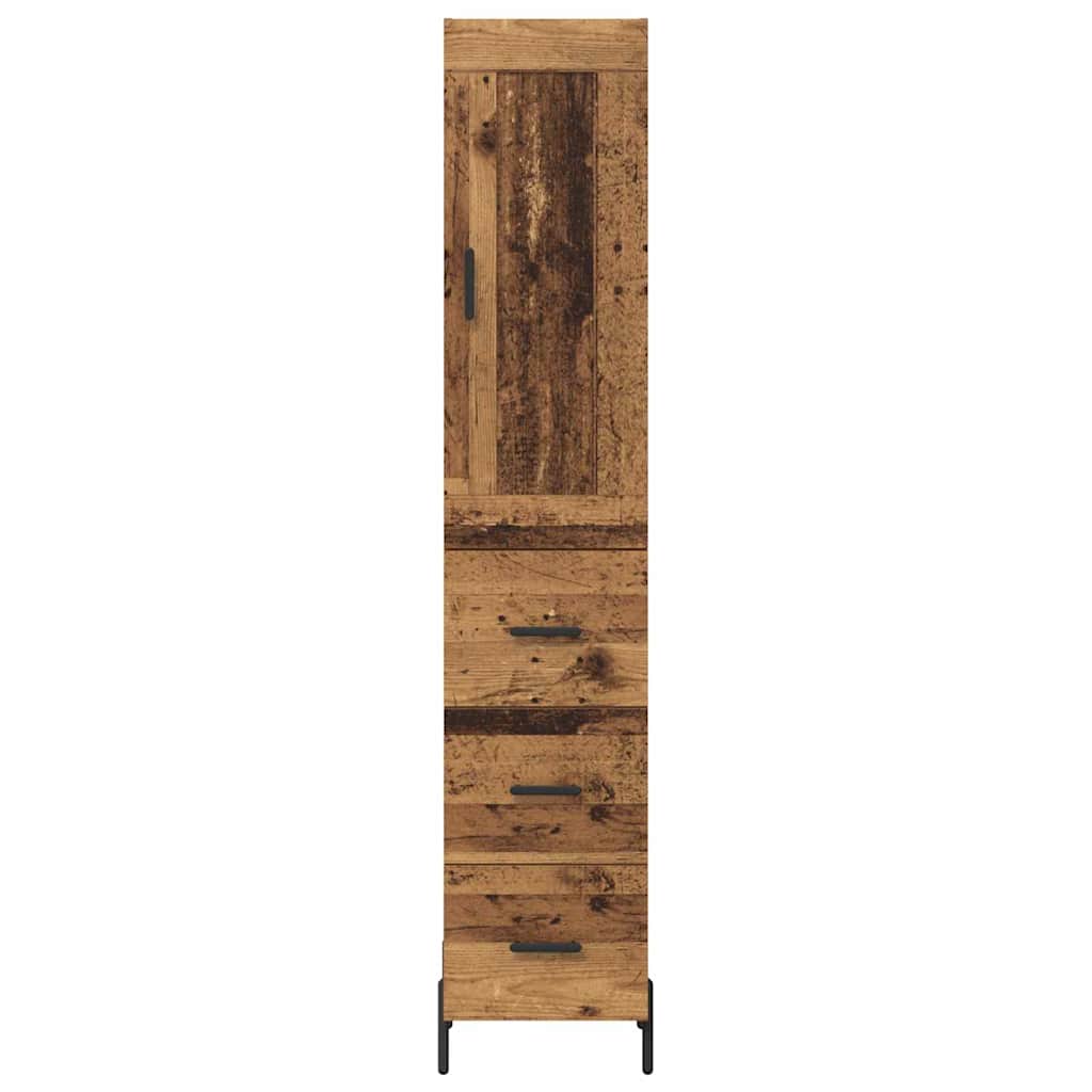 Highboard met lade Oud Hout 34,5 x 34 x 180 cm Bewerkt hout is nu te koop bij PeponiXL, paradijselijk wonen!