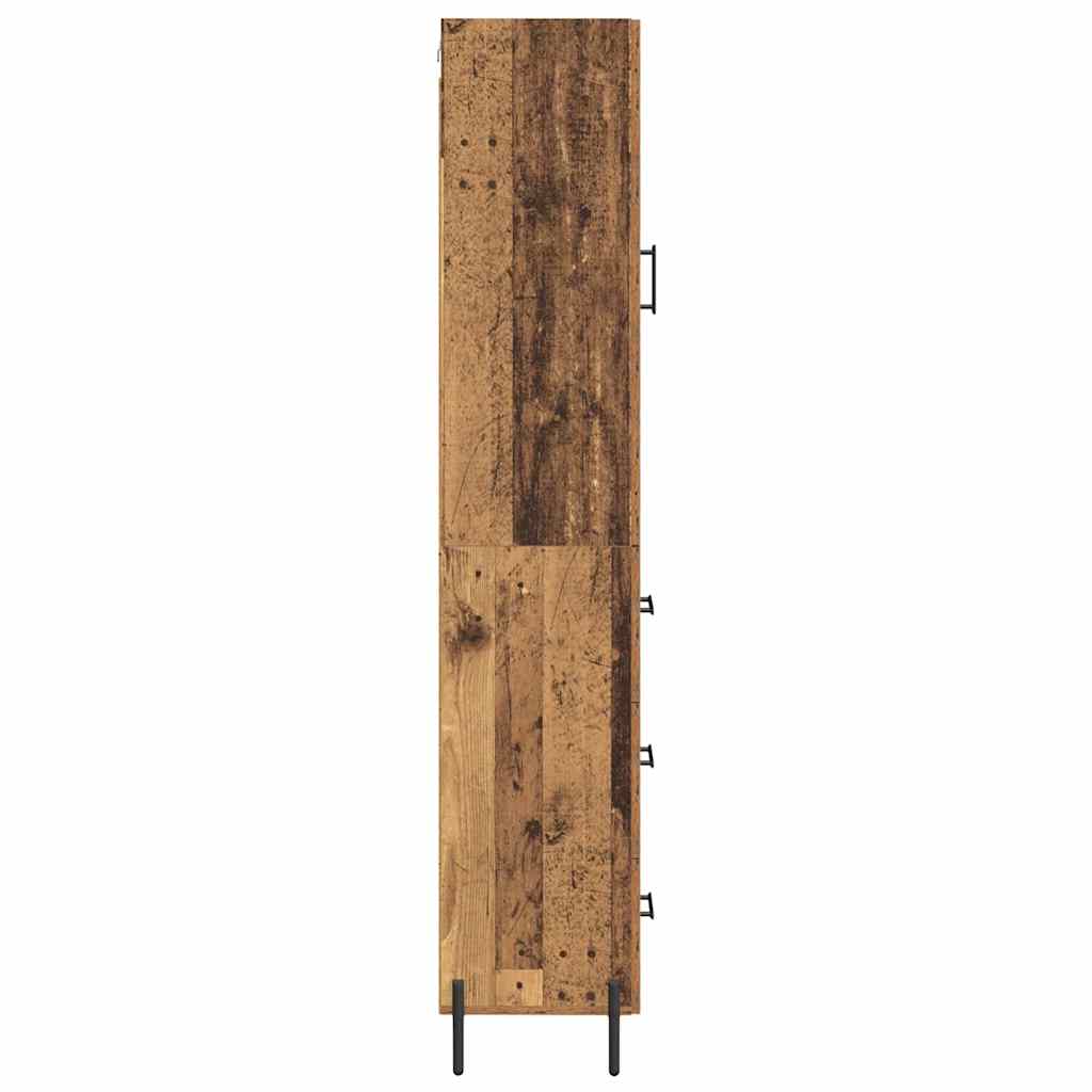 Highboard met lade Oud Hout 34,5 x 34 x 180 cm Bewerkt hout is nu te koop bij PeponiXL, paradijselijk wonen!