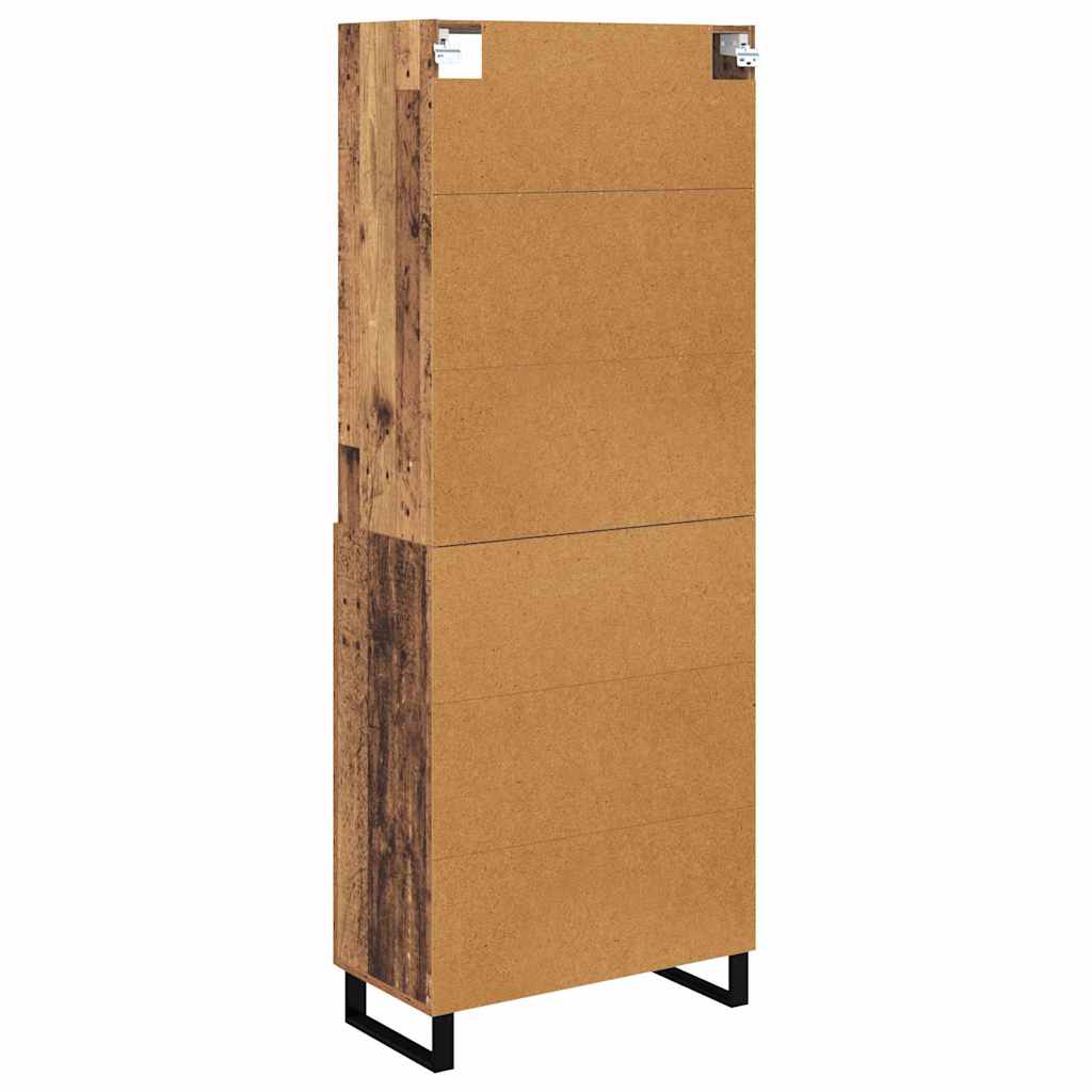 Hoge kast met lade 2 pcs Oudhout Bewerkt hout is nu te koop bij PeponiXL, paradijselijk wonen!