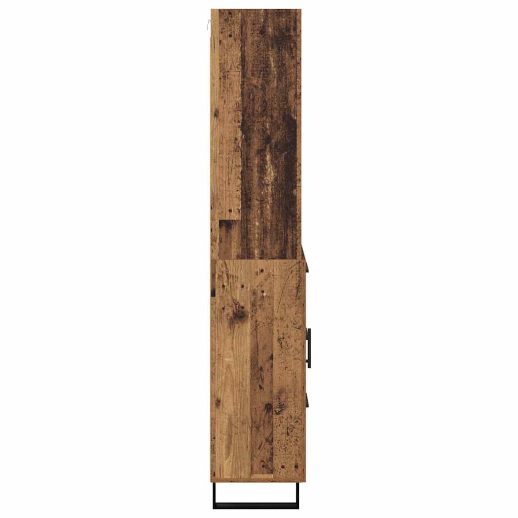 Hoge kast met lade 2 pcs Oudhout Bewerkt hout is nu te koop bij PeponiXL, paradijselijk wonen!
