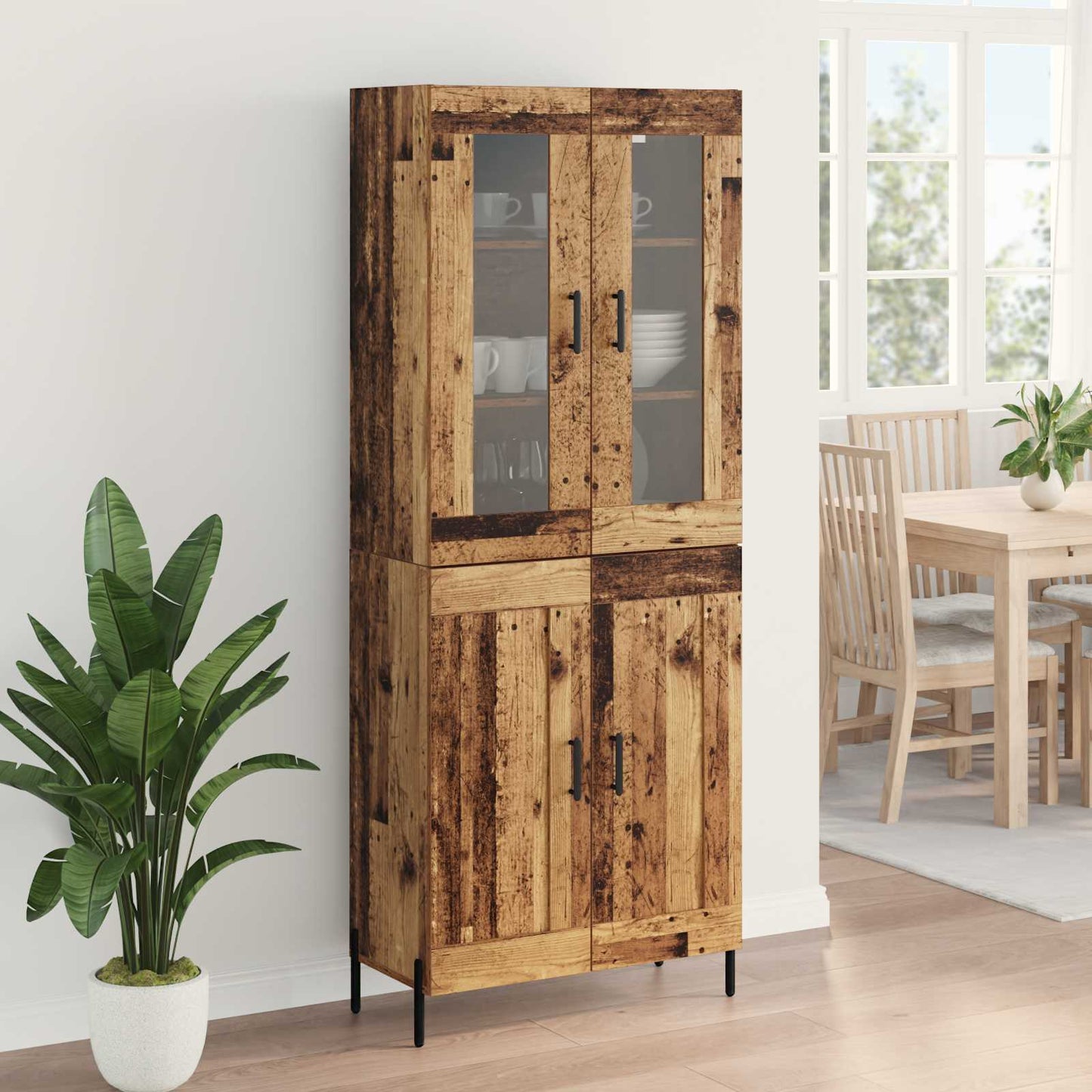 Highboard Oud Hout 69,5 x 34 x 180 cm Bewerkt hout is nu te koop bij PeponiXL, paradijselijk wonen!