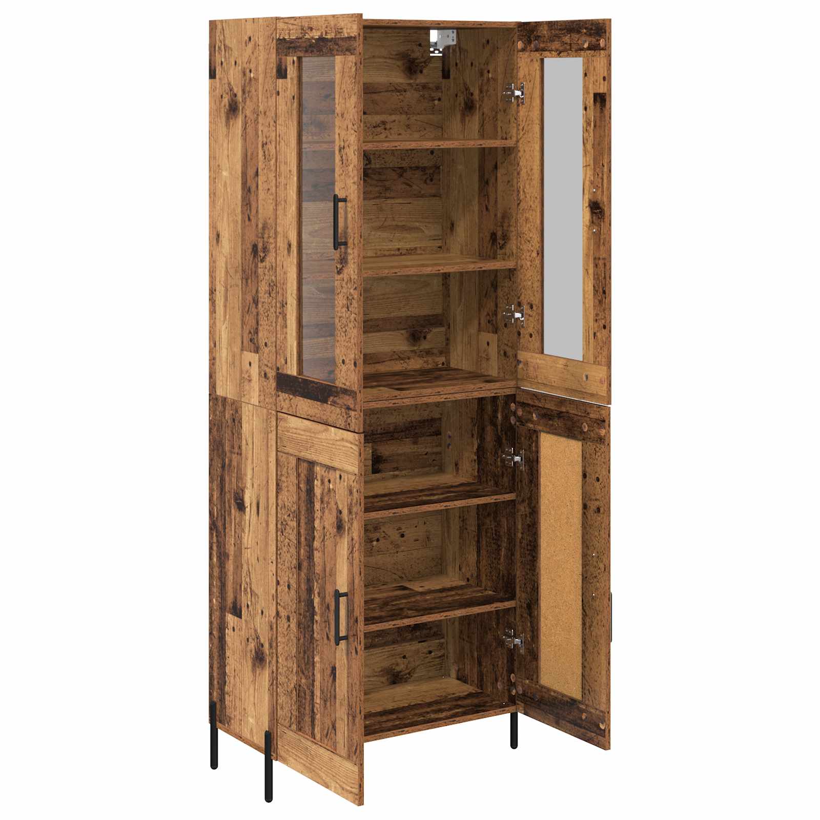Highboard Oud Hout 69,5 x 34 x 180 cm Bewerkt hout is nu te koop bij PeponiXL, paradijselijk wonen!