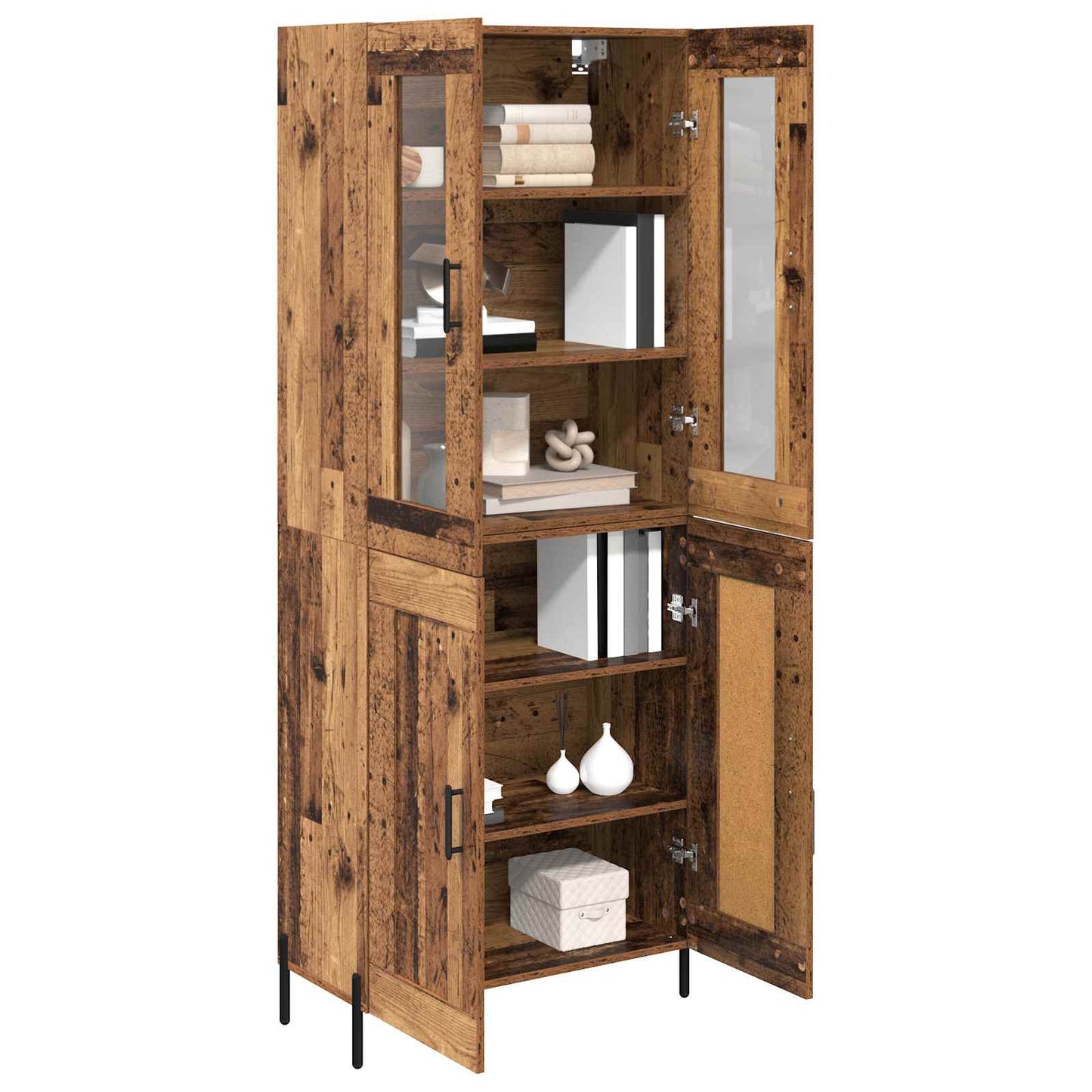 Highboard Oud Hout 69,5 x 34 x 180 cm Bewerkt hout is nu te koop bij PeponiXL, paradijselijk wonen!