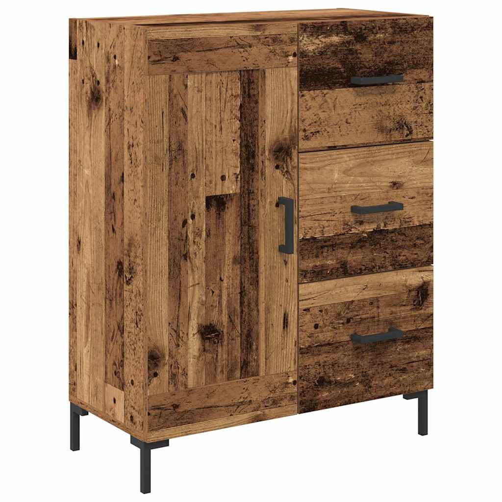 Hoge kast met lade 2 pcs Oudhout Bewerkt hout is nu te koop bij PeponiXL, paradijselijk wonen!