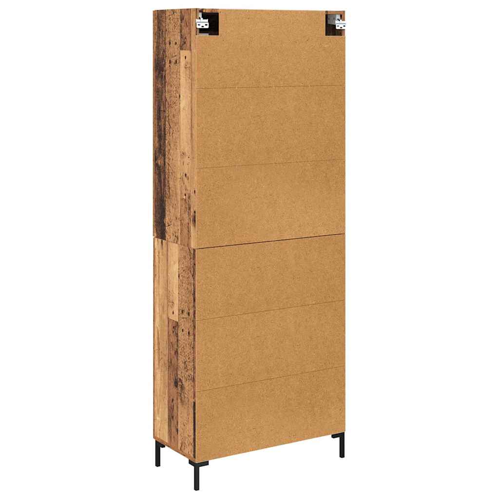 Hoge kast met lade 2 pcs Oudhout Bewerkt hout is nu te koop bij PeponiXL, paradijselijk wonen!
