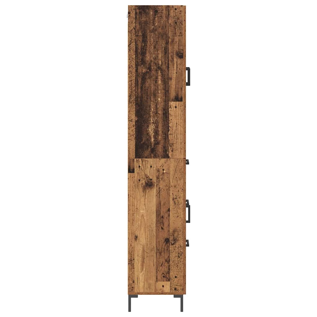 Hoge kast met lade 2 pcs Oudhout Bewerkt hout is nu te koop bij PeponiXL, paradijselijk wonen!