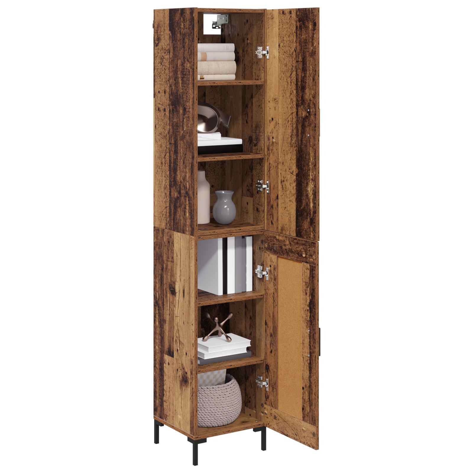 Hoge kast Oud Hout 69,5 x 34 x 180 cm Bewerkt hout is nu te koop bij PeponiXL, paradijselijk wonen!