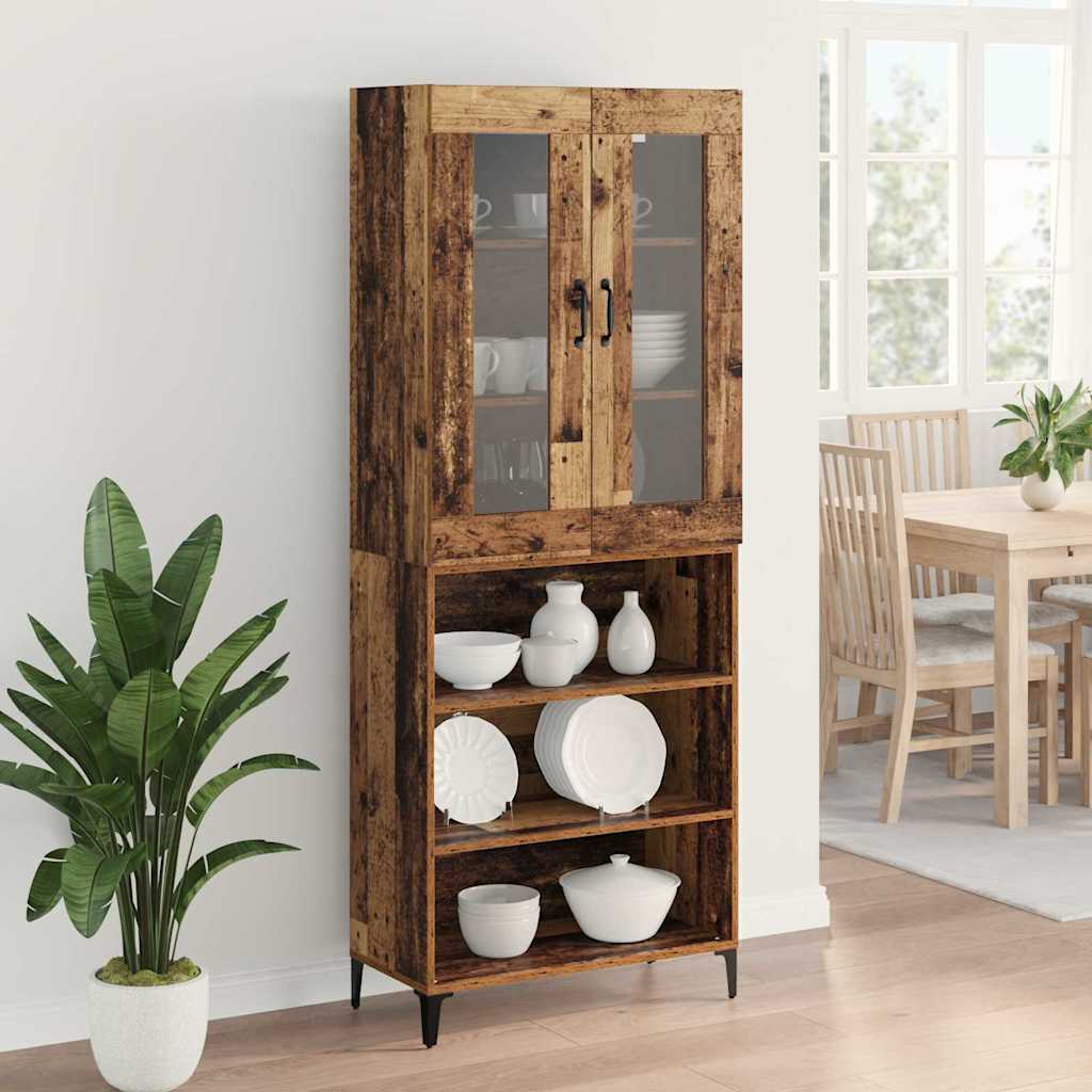 Highboard Oud Hout 69,5 x 34 x 180 cm Bewerkt hout is nu te koop bij PeponiXL, paradijselijk wonen!