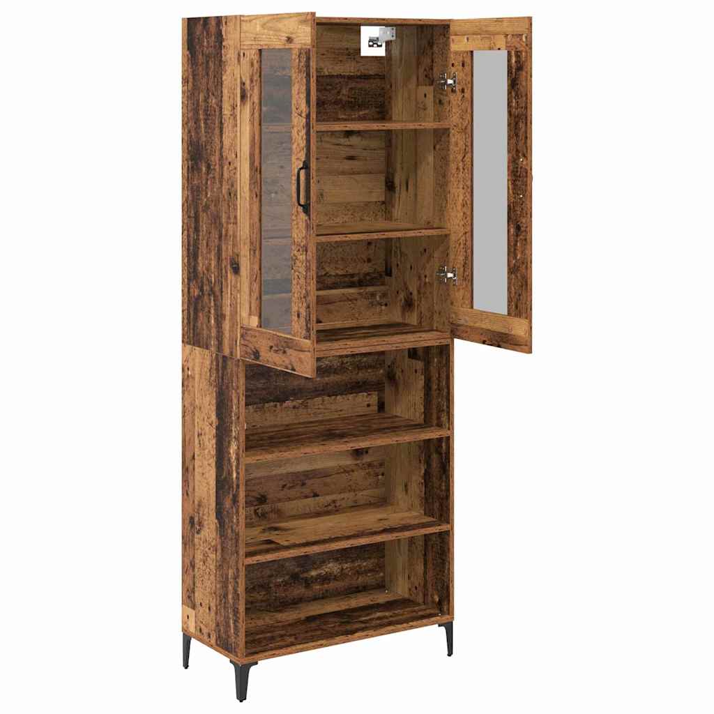 Highboard Oud Hout 69,5 x 34 x 180 cm Bewerkt hout is nu te koop bij PeponiXL, paradijselijk wonen!