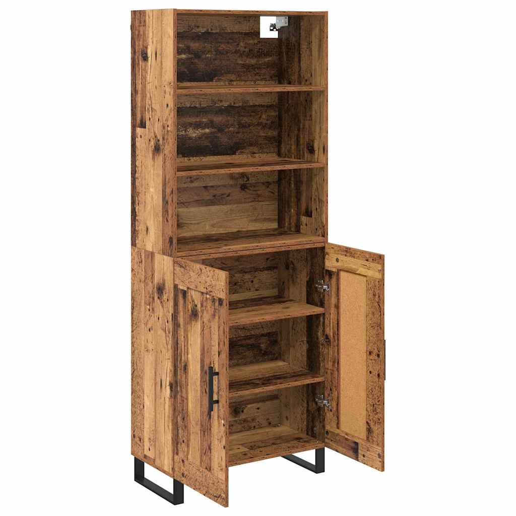Hoge kast 2 pcs Oudhout Bewerkt hout is nu te koop bij PeponiXL, paradijselijk wonen!