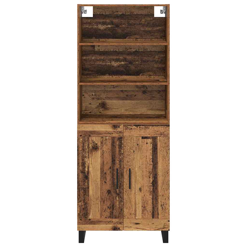 Hoge kast 2 pcs Oudhout Bewerkt hout is nu te koop bij PeponiXL, paradijselijk wonen!