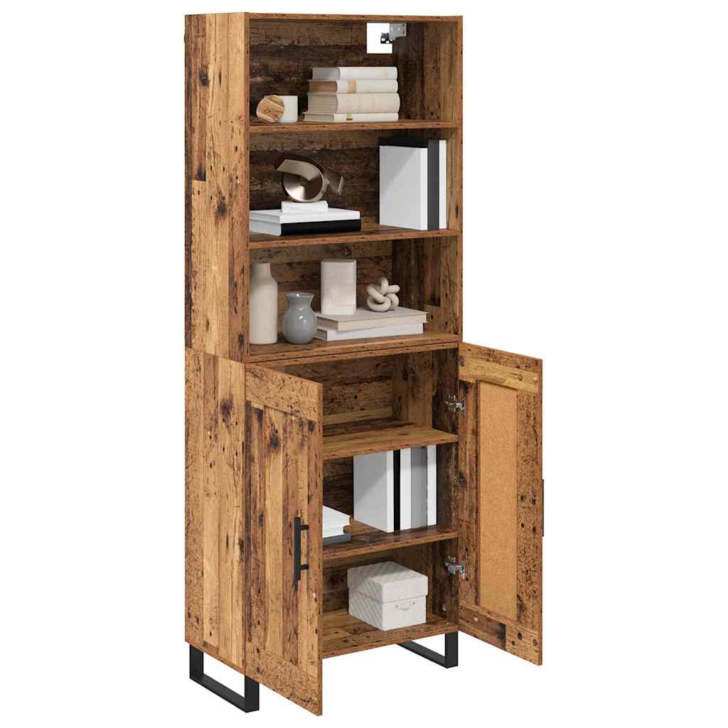 Hoge kast 2 pcs Oudhout Bewerkt hout is nu te koop bij PeponiXL, paradijselijk wonen!