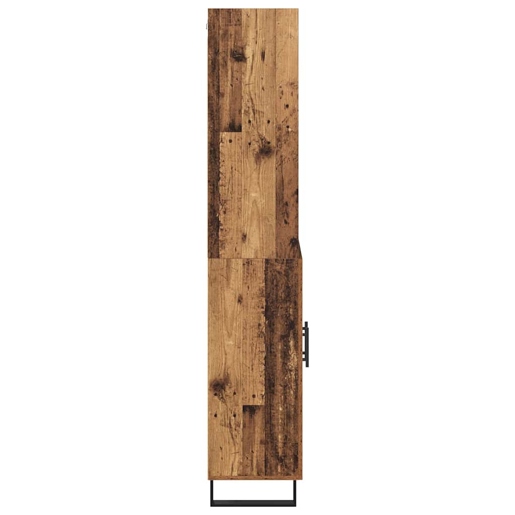 Hoge kast 2 pcs Oudhout Bewerkt hout is nu te koop bij PeponiXL, paradijselijk wonen!