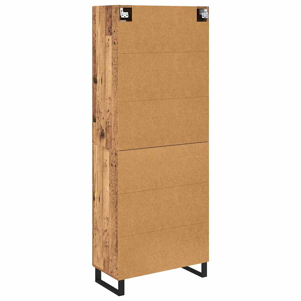 Hoge kast met lade 2 pcs Oud Hout Bewerkt hout is nu te koop bij PeponiXL, paradijselijk wonen!