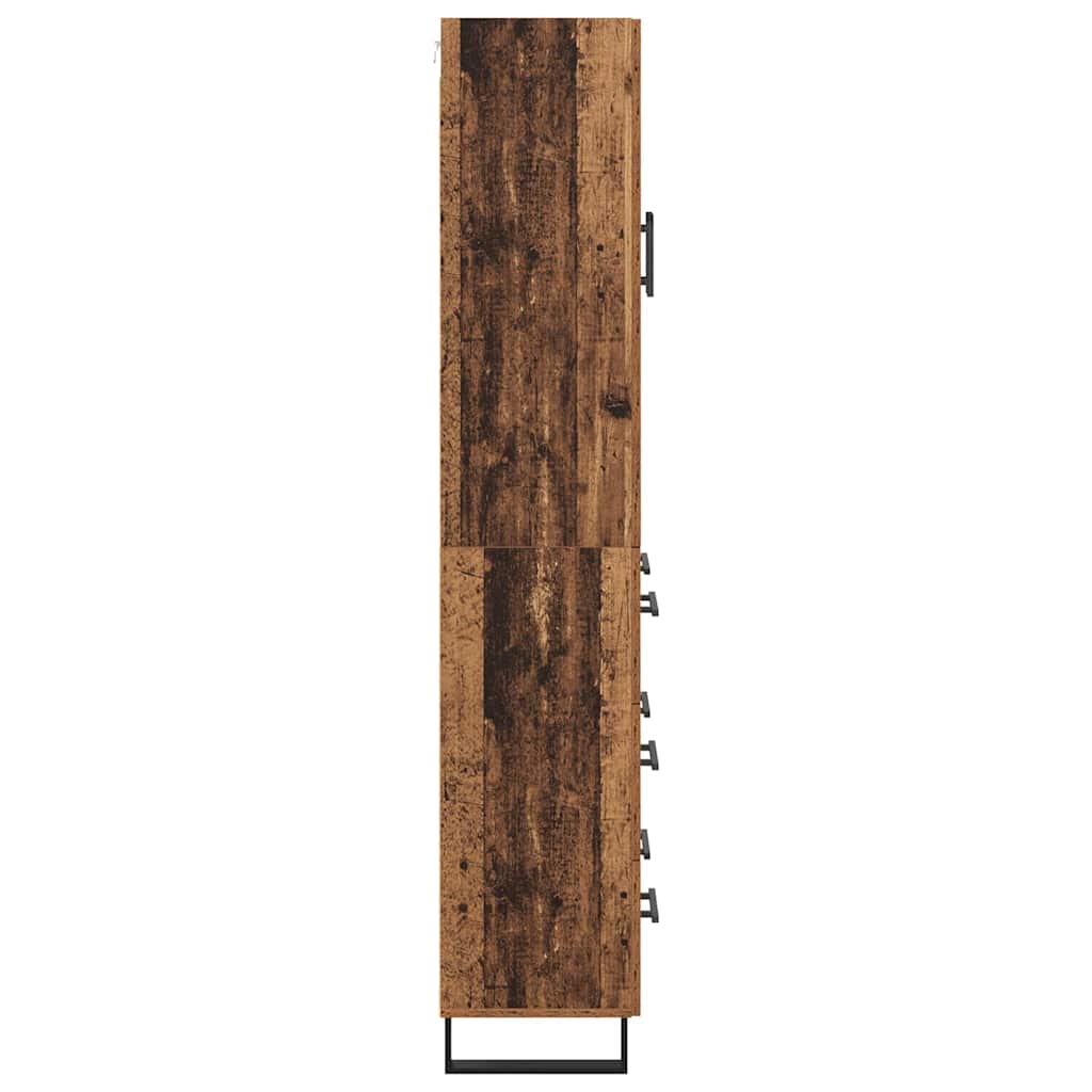 Hoge kast met lade 2 pcs Oud Hout Bewerkt hout is nu te koop bij PeponiXL, paradijselijk wonen!