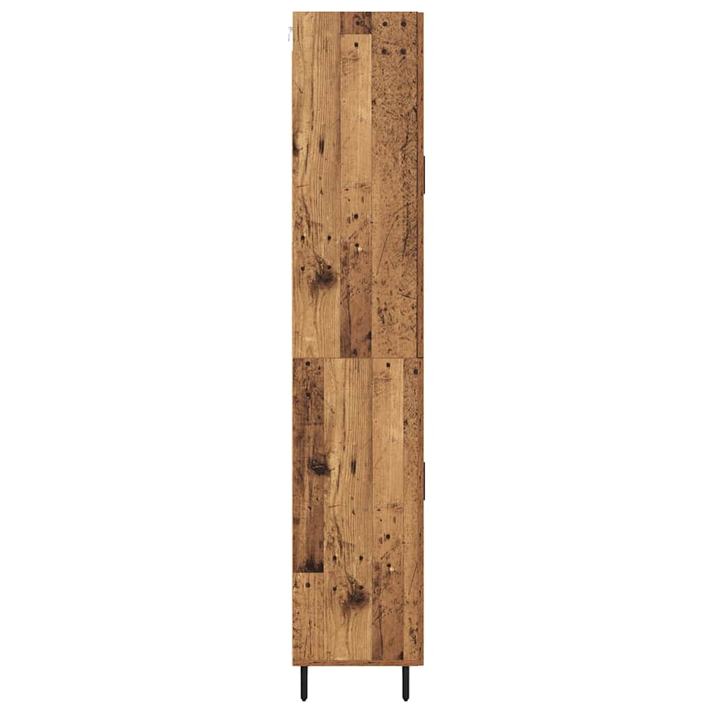 Hoge kast met lade 2 pcs Oud Hout Geengineerd Hout en Glas is nu te koop bij PeponiXL, paradijselijk wonen!