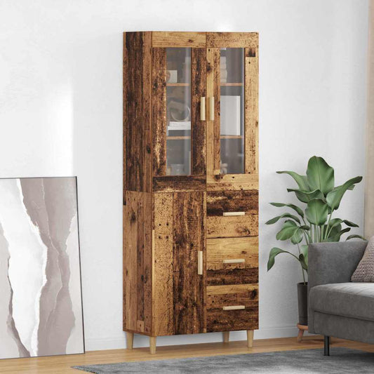 Hoge kast met lade Oud Hout 69,5 x 34 x 180 cm Bewerkt hout is nu te koop bij PeponiXL, paradijselijk wonen!