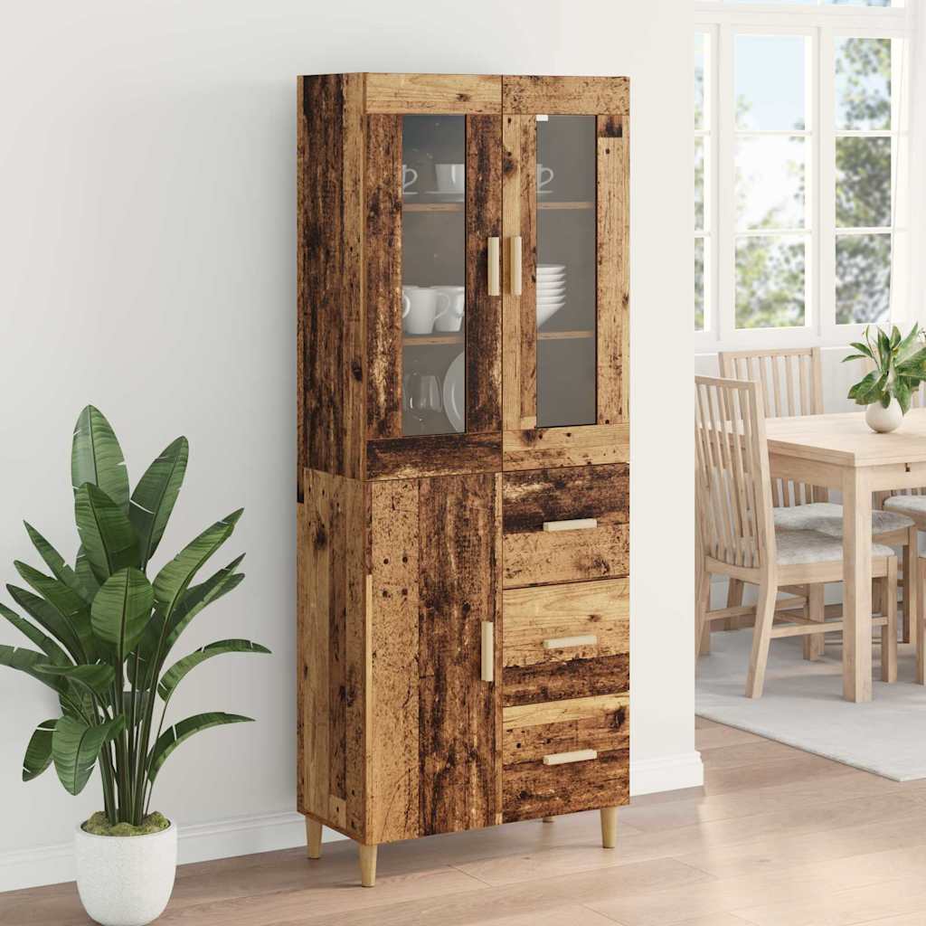 Hoge kast met lade Oud Hout 69,5 x 34 x 180 cm Bewerkt hout is nu te koop bij PeponiXL, paradijselijk wonen!