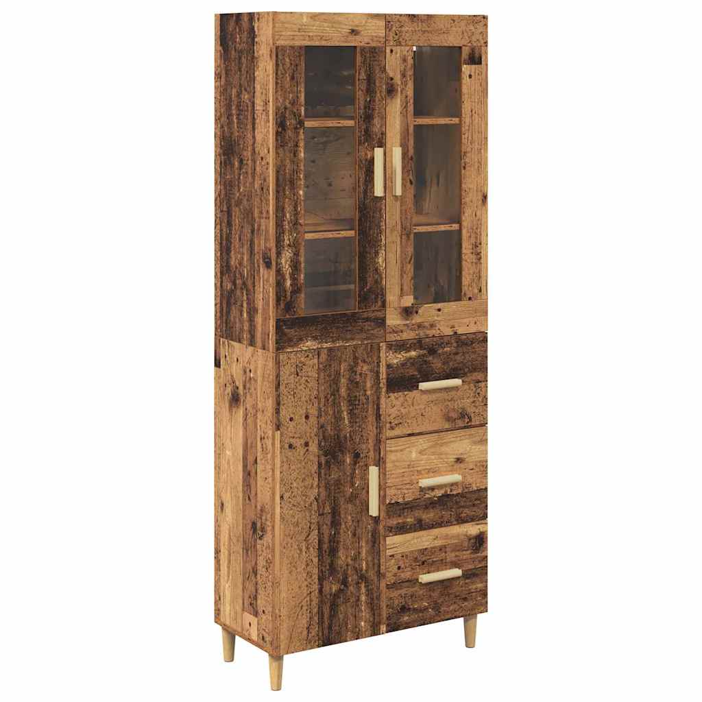 Hoge kast met lade Oud Hout 69,5 x 34 x 180 cm Bewerkt hout is nu te koop bij PeponiXL, paradijselijk wonen!