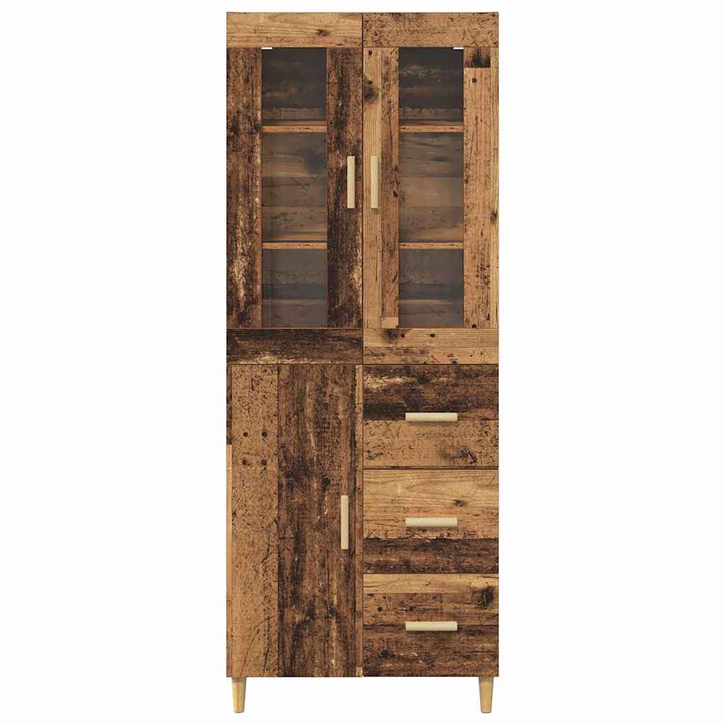 Hoge kast met lade Oud Hout 69,5 x 34 x 180 cm Bewerkt hout is nu te koop bij PeponiXL, paradijselijk wonen!