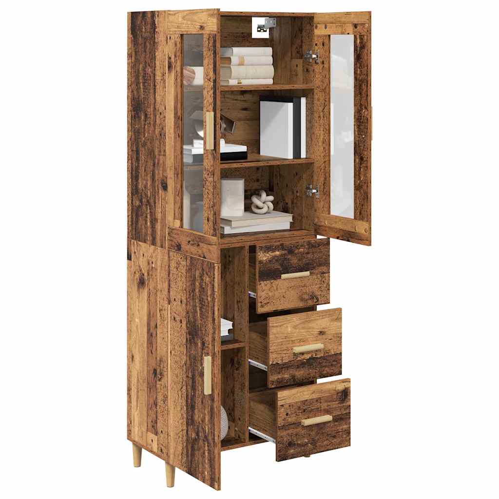 Hoge kast met lade Oud Hout 69,5 x 34 x 180 cm Bewerkt hout is nu te koop bij PeponiXL, paradijselijk wonen!