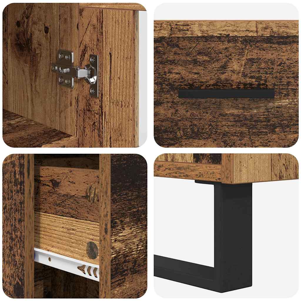 Highboard met lade Oud Hout 34,5 x 34 x 180 cm Bewerkt hout is nu te koop bij PeponiXL, paradijselijk wonen!