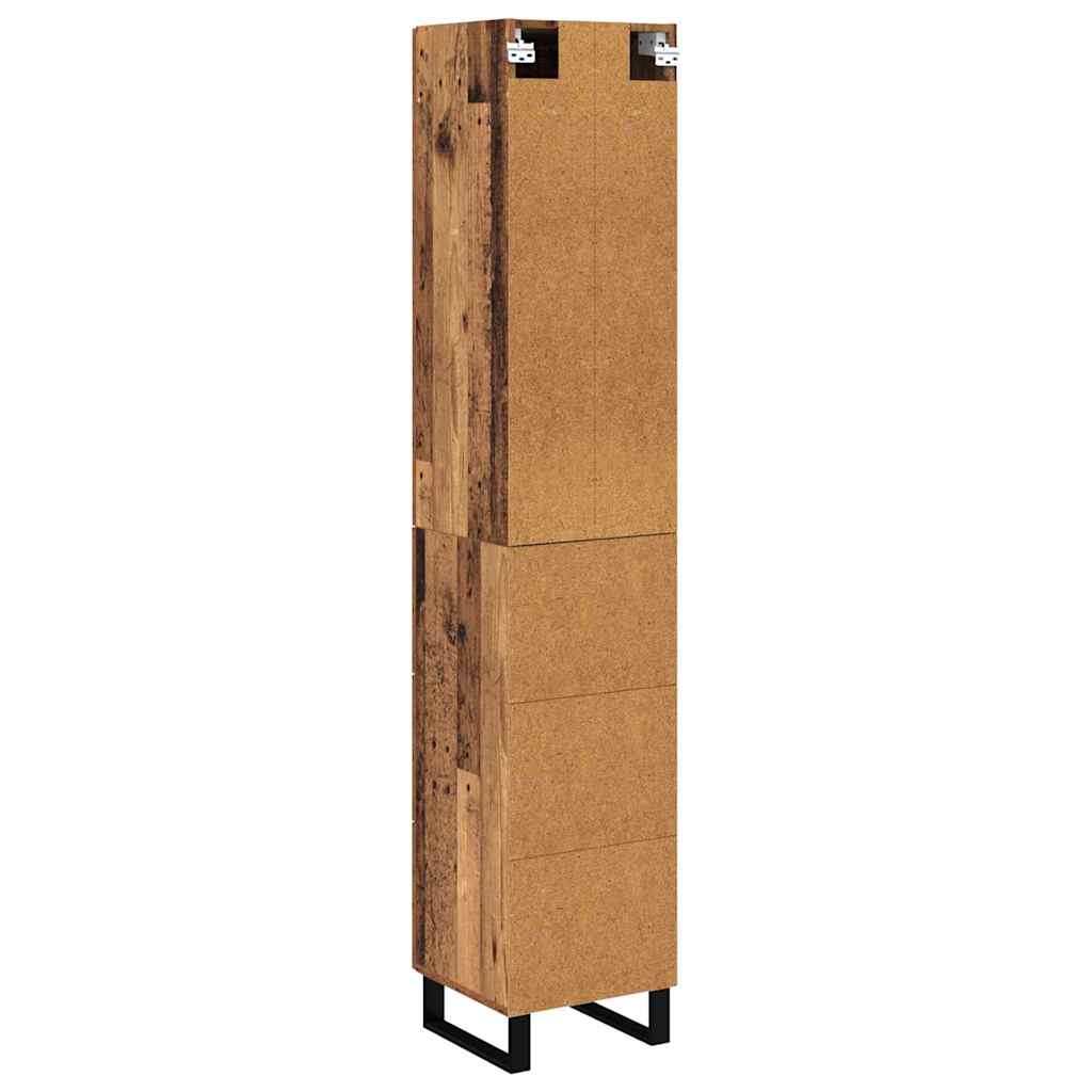 Highboard met lade Oud Hout 34,5 x 34 x 180 cm Bewerkt hout is nu te koop bij PeponiXL, paradijselijk wonen!