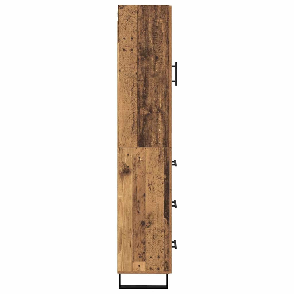 Highboard met lade Oud Hout 34,5 x 34 x 180 cm Bewerkt hout is nu te koop bij PeponiXL, paradijselijk wonen!