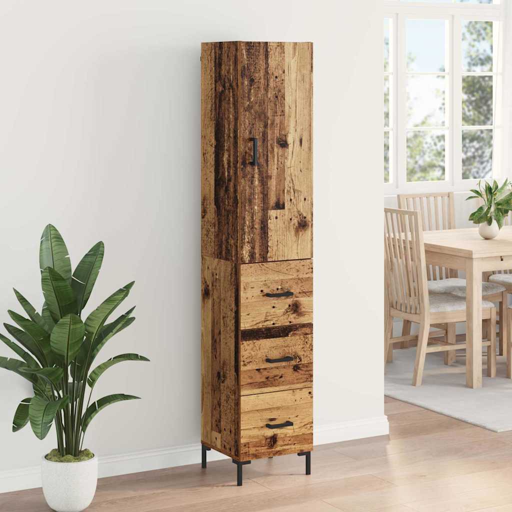 Hoge kast met lade Oud Hout 69,5 x 34 x 180 cm Bewerkt hout is nu te koop bij PeponiXL, paradijselijk wonen!