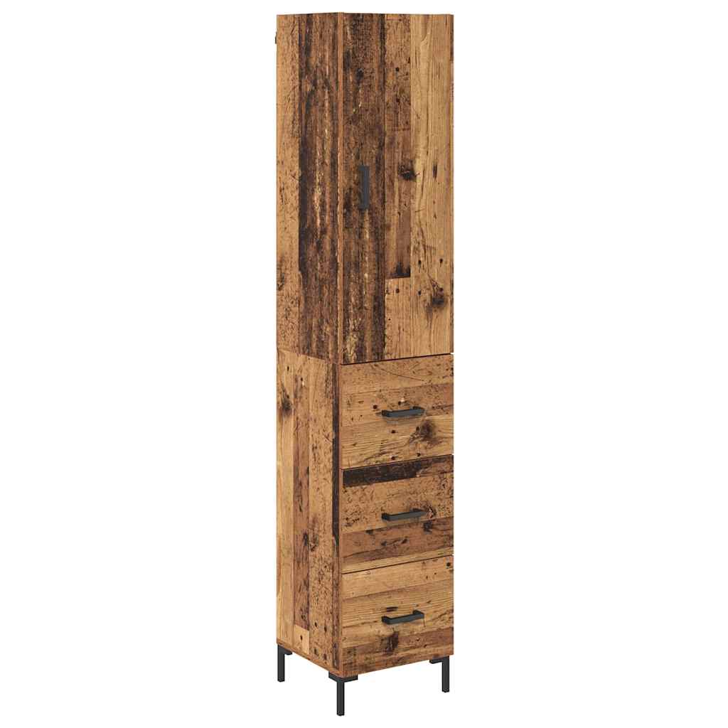Hoge kast met lade Oud Hout 69,5 x 34 x 180 cm Bewerkt hout is nu te koop bij PeponiXL, paradijselijk wonen!